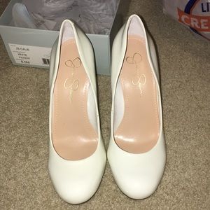 Jessica Simpson White Heels